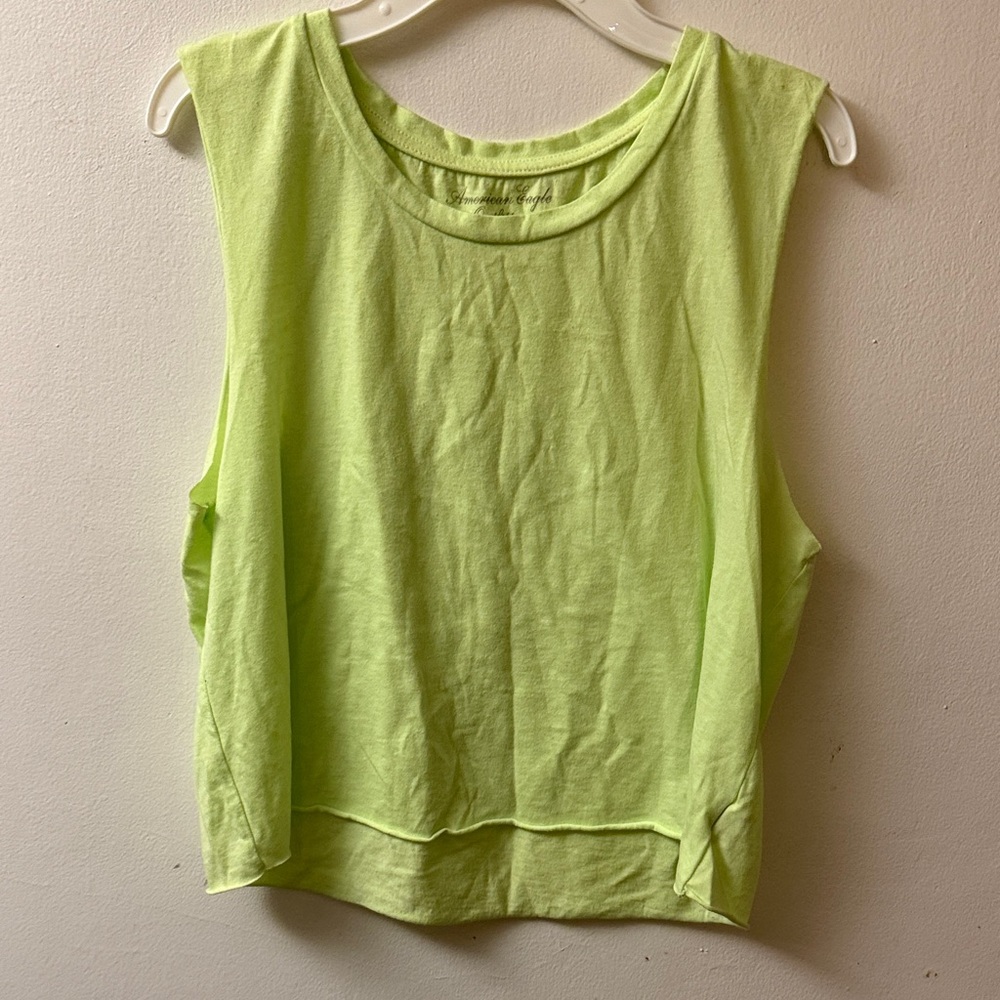 American Eagle Outfitters Lime Green Muscle Tee